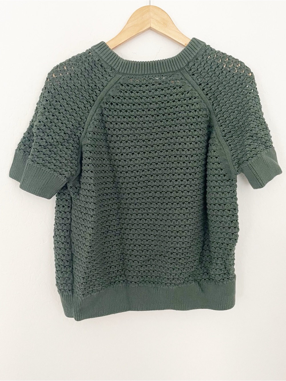Varley Alva Knit Pullover Short Sleeve in Cilantro Green Size XL - Picture 7 of 7